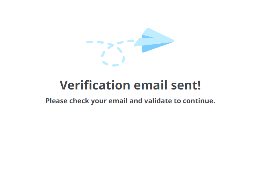 Verification email sent